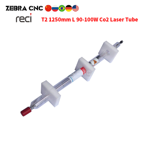 Reci T2 90 Вт-100 Вт CO2 длина лазерной трубки 1250 мм диаметр 65 мм для CO2 лазерной машины стеклянная герметичная лазерная трубка замена Reci W2 Z2 V2 S2 ► Фото 1/5