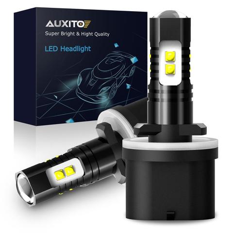 AUXITO 2 шт. H27W/1 H27W/2 H27 Led 880 881 Светодиодная лампа H27W 1200LM 6000 К белые Противотуманные фары Дневные Фары Светильник вождения дневные ходовые авто св... ► Фото 1/6