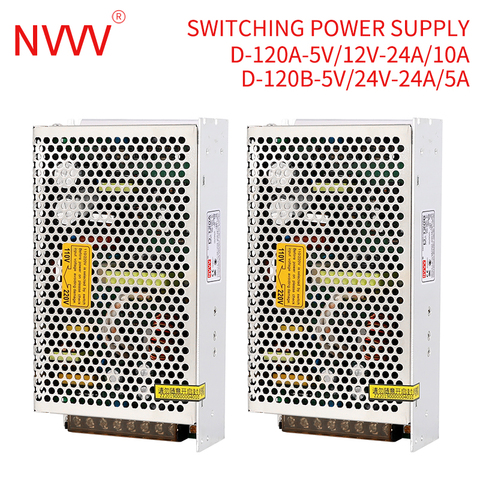 NVVV D-120W двойной выходной импульсный источник питания 110/220 В переменного тока на 24 в 12 В 5 в постоянного тока конвертер ► Фото 1/5
