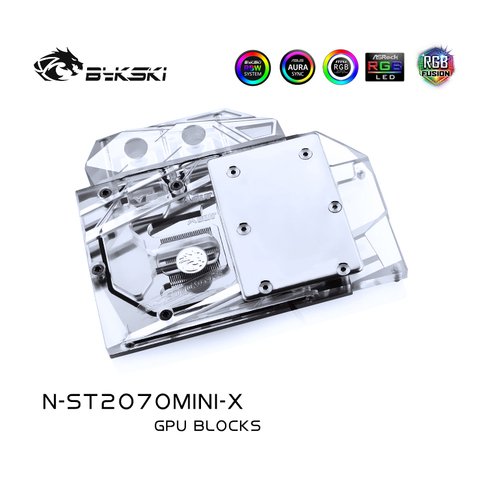 Водяной блок Bykski для ZOTAC RTX2070 8GD6 MINI OC/RTX 2060 AMP/RTX 2060 Super Mini/2070 нагнетатель/крышка из меди ► Фото 1/6