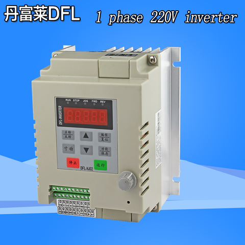 Мини-инвертор однофазный Выход частотно-регулируемым приводом 220v преобразователь частоты для насоса 1 фаза вентиляторный двигатель Скорость контроллер 1500 Вт DFL-HJ02S1-1R5 ► Фото 1/6