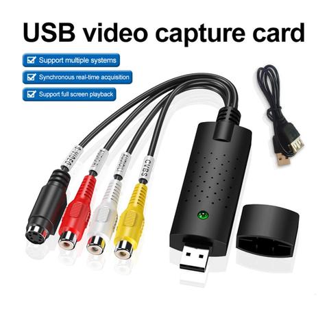 USB карта видеозахвата, ТВ аудио DVD DVR VHS в цифровой конвертер, AV видеозапись для окон XP/Vista/Win 7/8/10/IOS ► Фото 1/6