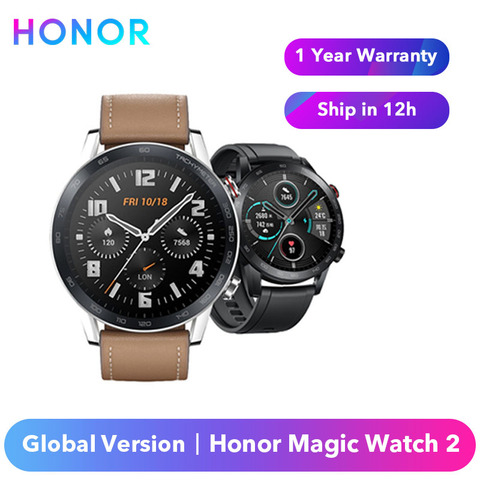 Оригинальный Honor Magic Watch 2 Smart Watch глобальная версия 42 мм/46 мм Honor Magic 2 Spo2 кислород в крови сердечный ритм Водонепроницаемый ► Фото 1/6