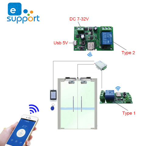 EWeLink wifi переключатель DC 5 в 12 В 24 в 32 В инчинг/самоблокирующийся беспроводной релейный модуль умный дом автоматизация для доступа к двери ► Фото 1/6