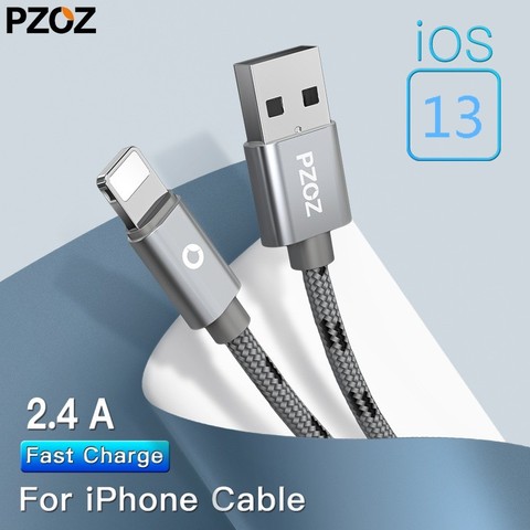 PZOZ usb кабель для iphone зарядное устройство быстрый кабель usb для iphone 11 pro max X Xs Xr 7 8 plus SE 2022 6 5S iPad air 1 10,2 mini 2 3 4 ► Фото 1/6