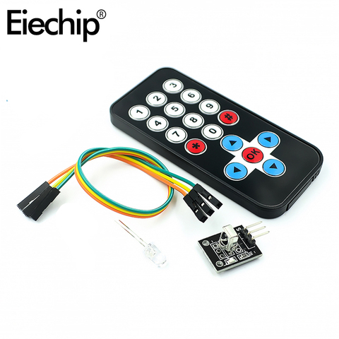 Eiechip 1 комплект для Arduino инфракрасный ИК беспроводной модуль дистанционного управления наборы DIY комплект HX1838 для Arduino Raspberry Pi плата управлен... ► Фото 1/6