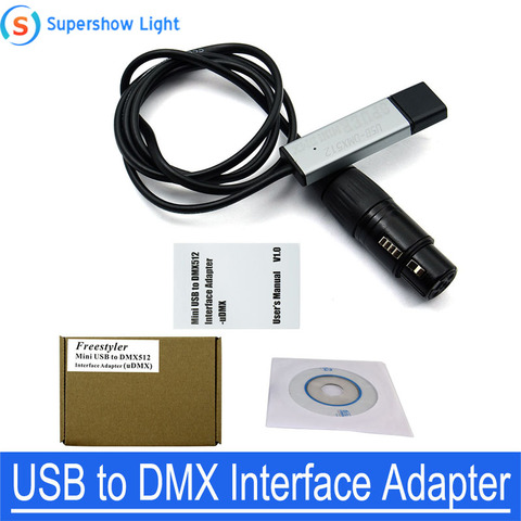 USB к DMX 512 интерфейс светодиодный DMX512 компьютерный ПК контроллер освещения сцены с диммером USB к DMX кабелю ► Фото 1/6