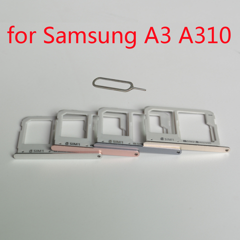 Держатель для sim-карт для Samsung A3 2016 A310 Galaxy A310F A310M A310Y, оригинальный корпус для телефона, новый разъем для адаптера Micro SD SIM-карты ► Фото 1/2