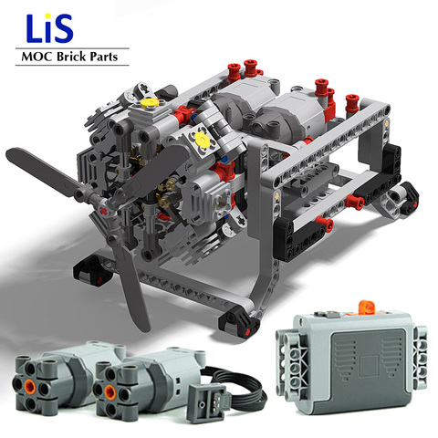 Новинка! 8-цилиндровый радиальный двигатель самолета серии MOC С мощными функциями, строительные блоки MOC, кирпичи, DIY модели, лучшие подарки д... ► Фото 1/6