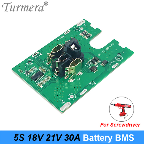 Turmera 5S 18V 21V 30A Li-Ion литиевый аккумулятор BMS 18650 отвертка для аккумулятора shura зарядное устройство Защитная плата подходит для дрели 21V ► Фото 1/5