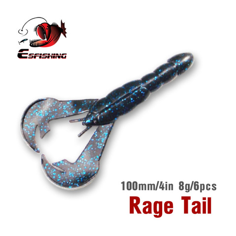 KESFISHING новая приманка приманки для рыбалки, мягкие, Rage хвост Craw 100mm 8g воблеры для ловли карпа FeederKESFISHING ► Фото 1/6