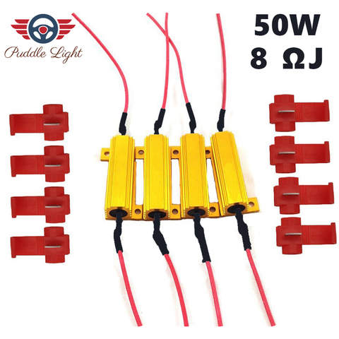 50 Вт 8ohm и 8Ω автомобиля светодиодный Canbus быстрая вспышка Подставка-индикатор нагрузки резистор контроллер Предупреждение компенсатор декодер светильник ошибок ► Фото 1/6