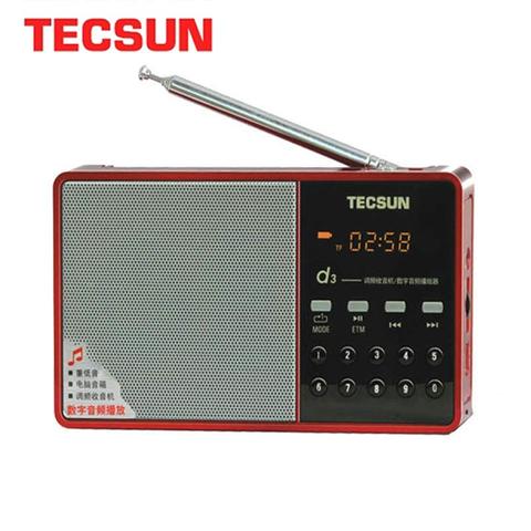 TECSUN D3 радио FM с USB портативный динамик MP3 с экраном и перезаряжаемой батареей Поддержка аудио вход, цифровой канал ► Фото 1/6