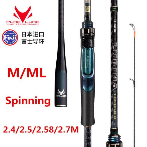 Новинка 2022 Fuji M ML Power Lure Rods 2.4m2.58m2.7m импортный высокий углерод, Сверхлегкий, быстрая настройка, Длинные спиннинговые удочки ► Фото 1/5