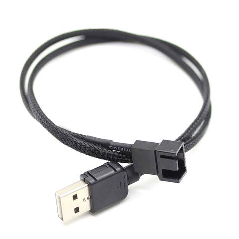Переходный кабель для 5 В JETTING Новый 50 см адаптер кабель USB A штекер к вентилятору 3-контактный 3pin/4-контактный 4pin ► Фото 1/6