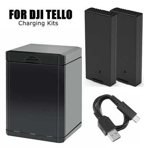 Для полетного аккумулятора DJI Tello + коробка для хранения аккумулятора Tello зарядное устройство + зарядный Чехол Набор кабелей для DJI Drone Tello аксессуары ► Фото 1/6