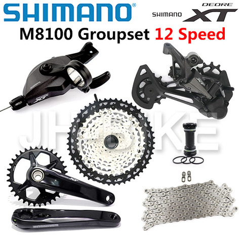 SHIMANO DEORE XT 12 Скоростей M8100 Groupset 32T 34T 36T 170 175 коленчатый набор MTB горный велосипед 1x12 Скорость 51T задний переключатель ► Фото 1/6