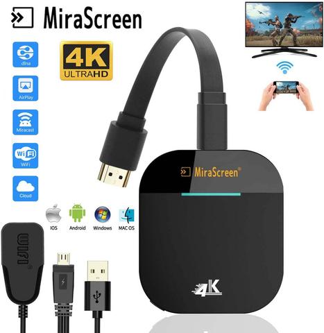 Экран Mira G5 2,4G 5G 4K беспроводной HDMI-совместимый ключ TV Stick Miracast Airplay приемник Wifi ключ зеркальный экран ► Фото 1/6