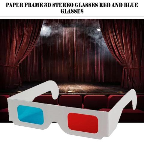 Популярные универсальные картонные очки Anaglyph 10 шт./лот, красные и синие голубые 3D-очки для кино, оптовая продажа ► Фото 1/6