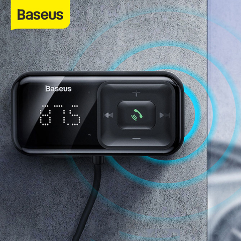 Baseus Автомобильный Bluetooth 5,0 беспроводной fm-передатчик MP3 плеер приемник 3A двойной USB Автомобильное зарядное устройство прикуриватель для Samsung ► Фото 1/6
