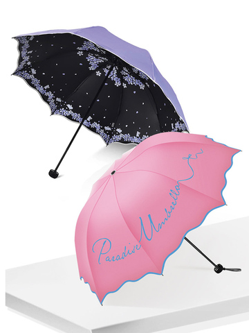 Качественный складной зонт для женщин, брендовый дорожный, с защитой от уф, ветрозащитный, от дождя, цветов, женский, от солнца, для девушек ► Фото 1/6