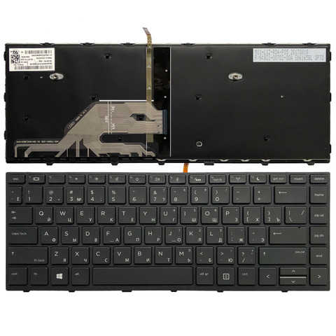 Русская клавиатура для ноутбука HP Probook 430 G5 440 G5 445 G5 SG-87710-XAA X8B RU с подсветкой и черной рамкой ► Фото 1/5