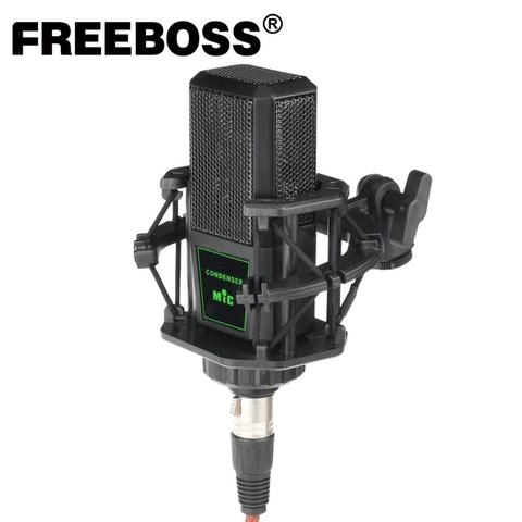 FREEBOSS CM-12 48 В фантомное питание трансляция Поющая студия запись хор чат вокал металлический профессиональный конденсаторный микрофон ► Фото 1/6