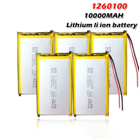 1260100 10000mah 3,7 V аккумуляторная батарея Lipo для GPS DVD стол электронная книга камера PDA электрические игрушки литий-полимерный аккумулятор ► Фото 1/6