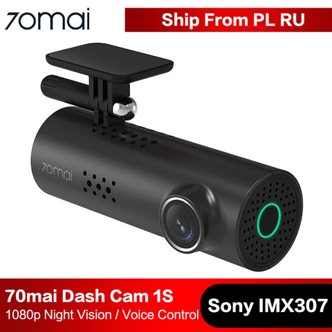 70mai  Dash Cam Видеорегистратор Xiaomi 70mai Dash Cam 1S Автомобильная dvr камера WiFi приложение английское Голосовое управление Full HD 1080P ночного видения g-сенсор ► Фото 1/6
