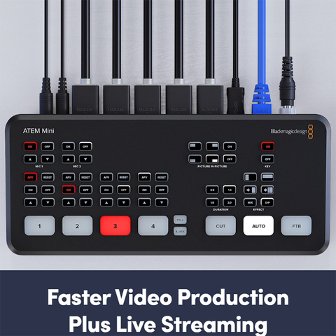 Оригинальный мини-переключатель Blackmagic Design ATEM Mini Pro/ATEM, многорежимный и записывающий 4K HDMI Ultra HD, потоковый переключатель ISO ► Фото 1/6