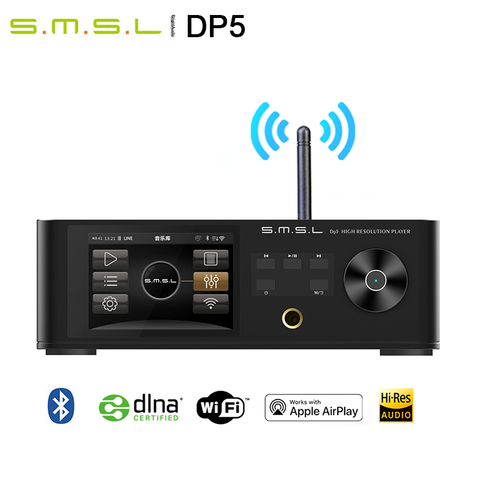 SMSL DP5 ES9038PRO MQA Bluetooth Сетевой музыкальный плеер цифровой поворотный Декодер Усилитель для наушников AirPlay DINA WiFi DSD256 ► Фото 1/6