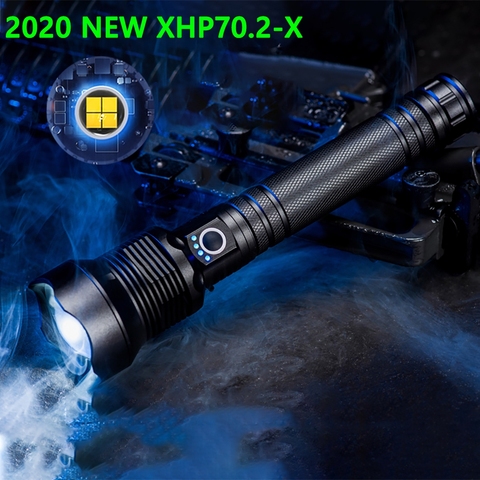 Светодиодный фонарик 250000 люмен Xhp70.2 самый мощный фонарик 26650 Usb фонарик Xhp70 Xhp50 светодиодный фонарь 18650 охотничий светильник онарь ► Фото 1/6