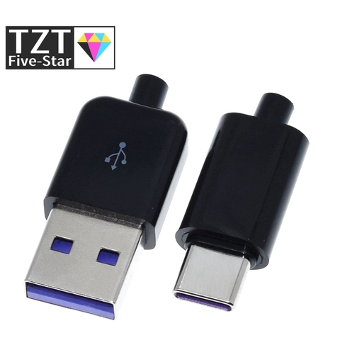 65 Вт 5А PD Быстрая зарядка тип-c USB разъем для сварки с 5Pin PCB + тип A папа 5Pin USB DIY OTG кабель для зарядки данных аксессуары ► Фото 1/6