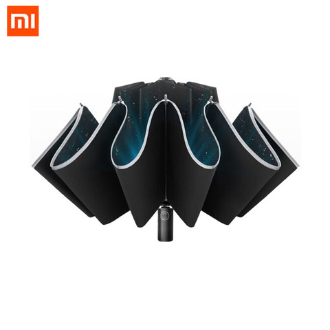 Автоматический складной зонт Xiaomi, оригинальный Зонт с защитой от ветра и сильным отражением солнечного дождя, для мужчин ► Фото 1/6