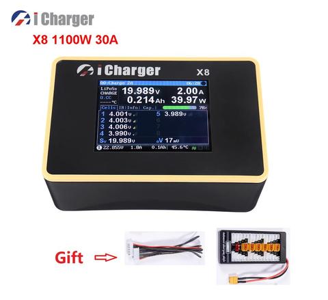 Умное балансирующее зарядное устройство i Charger X8 1100 Вт 30A, зарядное устройство Dis для 1-8s LiPo Lilo LiFe LiHV аккумулятор с платой ► Фото 1/6