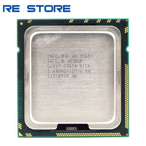 Б/у процессор Intel Xeon X5687 3,6 ГГц, 12 МБ, четырехъядерный процессор 6.4GT/s LGA1366 SLBVY ► Фото 1/2