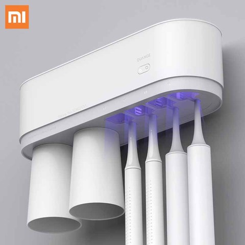 Xiaomi QUANGE умный стерилизатор зубных щеток UVC стерилизатор умный датчик настенный держатель для хранения набор аксессуаров для ванной комнаты ► Фото 1/1
