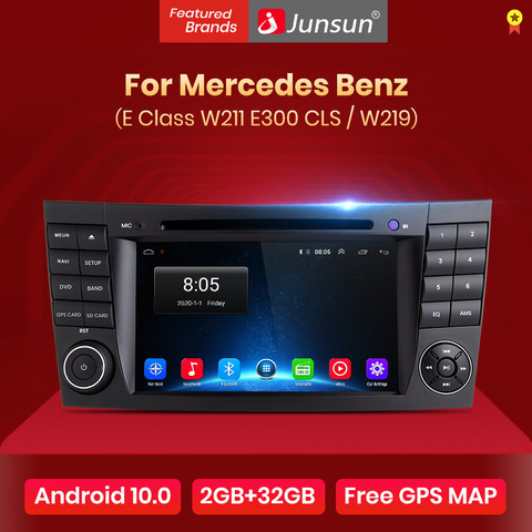 (Промокод: BFRIDAY1000) Junsun Android 10,0 DSP 2G + 32G для Mercedes Benz E-Class W211 W219 E200 E220 E300 автомобильный мультимедийный плеер радио GPS DVD Carplay ► Фото 1/5