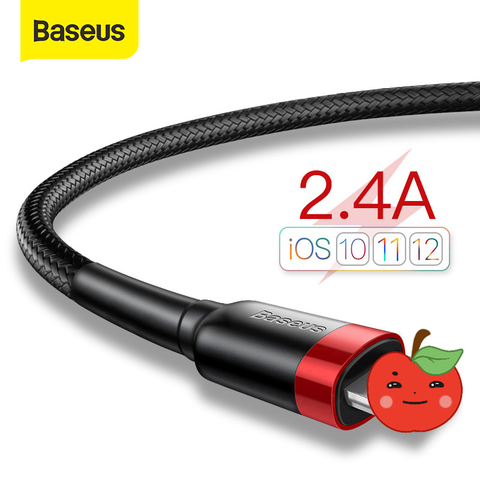 Baseus USB кабель для передачи данных для iPhone 11 Pro Max XR Xs X, 8, 7, 6, 6s, Plus, 5s iPad быстрой передачи данных и зарядки провод шнур Мобильный телефон кабели 3 ... ► Фото 1/6