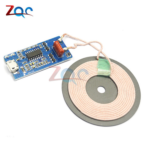 5V 1A беспроводной источник питания Зарядка 5W беспроводное зарядное устройство передатчик Универсальная Быстрая зарядка DIY микро usb зарядка ... ► Фото 1/5