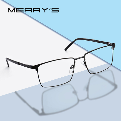 MERRYS дизайн Мужская мода сплав оптика очки оправы Мужские квадратные сверхлегкие близорукость очки по рецепту S2163 ► Фото 1/6