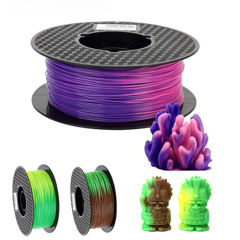 Нить для 3D-принтера PLA меняющая цвет при температуре сублимационный материал для 3d-печати 1,75 мм 1 кг/500 г/250 г фиолетовый на розовый ► Фото 1/6