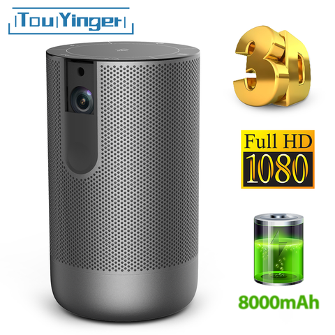 TouYinger K3 DLP Мини проектор Android 7,1 2G + 16G активный 3D 8000mAh аккумулятор USB WIFI Поддержка 1080P 4K видео домашний мультимедийный проектор на открытом возд... ► Фото 1/6
