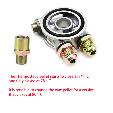 Сэндвич-пластина фильтра масляного радиатора + адаптер термостата (AN10 или AN8) + фитинги 3/4-16UNF,M18,M20,M22 адаптер масляного фильтра ► Фото 1/6