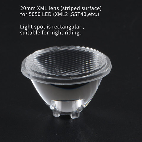 Линзы Тир 20 мм, полосатая поверхность для светодиосветодиодный 5050 (SST40,XML2 и т. д.) ► Фото 1/4