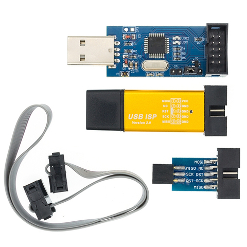 Программатор USB ISP USB ASP ATMEGA8 ATMEGA128 с поддержкой Win7 64K 10Pin на 6 Pin, 1 шт. ► Фото 1/6