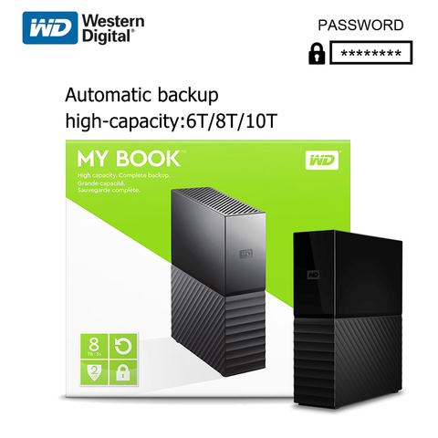 Внешний жесткий диск Western Digital My Book, 10 ТБ, 8 ТБ, 6 ТБ, 3,5 дюйма, WD HDD, USB 3,0, аппаратное шифрование, высокая емкость для хранения ► Фото 1/6