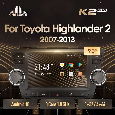 KingBeats штатное головное устройство For Toyota Highlander 2 XU40 2007 - 2013 GPS Android 10 автомагнитола на андроид магнитола For Тойота Хайлендер II For автомобильная мультимедиа Octa Core 8 core*1.8G No 2din 2 din ► Фото 1/6