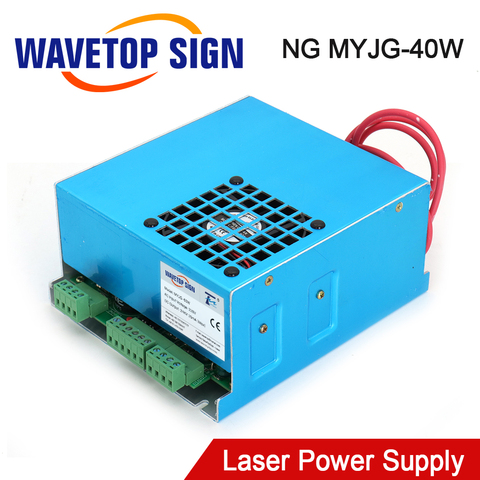 WaveTopSign MYJG-40 CO2 лазерный источник питания 40 Вт 110 В/220 В для CO2 лазерной трубки, высоковольтный гравировальный режущий станок ► Фото 1/6