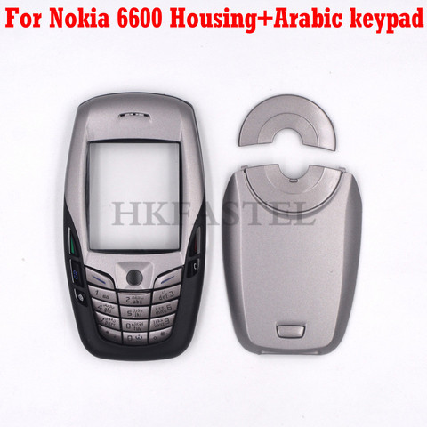 Мобильный телефон для Nokia 6600, новый корпус передней панели с задней батареей, крышка двери + арабская клавиатура ► Фото 1/2